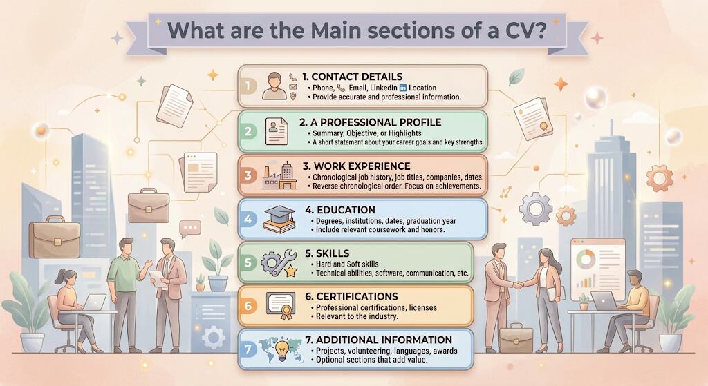 main sections of a CV 7 main sections of a CV